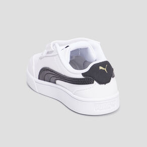 Tennis basses à scratchs Puma Shuffle blanc garçon