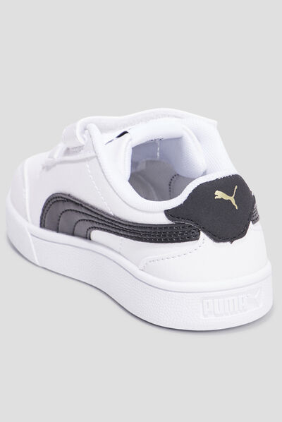 Tennis basses à scratchs Puma Shuffle blanc garçon