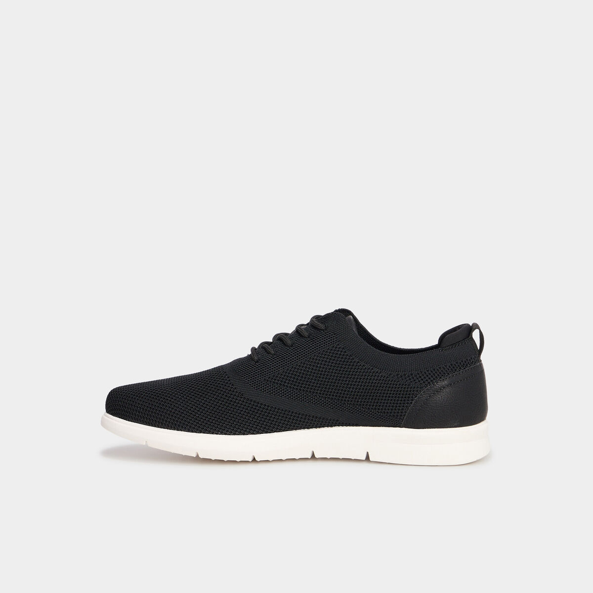 Derbies &agrave; lacets effet tricot noir homme