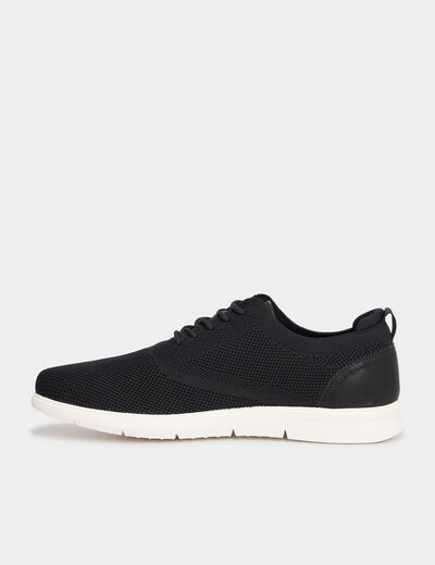 Derbies à lacets effet tricot noir homme
