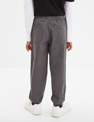 Pantalon jogger regular coton gris foncé garçon