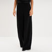 Pantalon large &agrave; paillettes noir femme