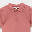 Polo manches courtes à détail brodé vieux rose garçon
