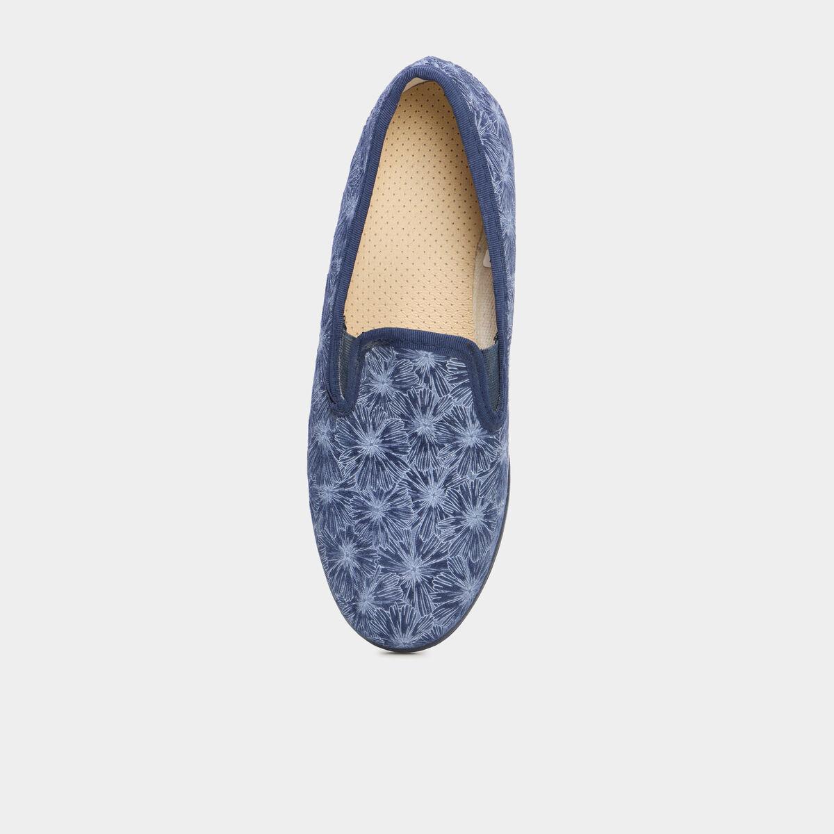 Chaussons compens&eacute;s bleu femme