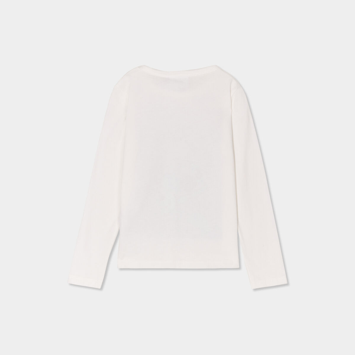 T-shirt manches longues coton Stitch ivoire fille