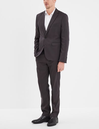Pantalon droit avec pinces gris foncé homme