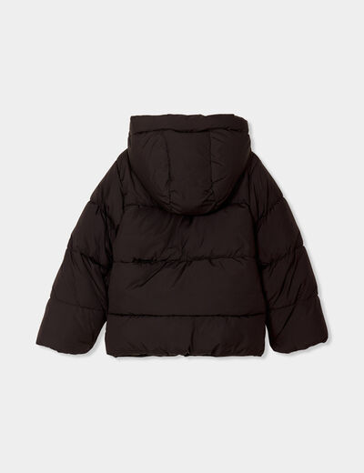 Doudoune à capuche noir fille