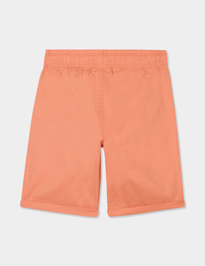 Short droit taille élastiquée à coulisse orange clair garçon