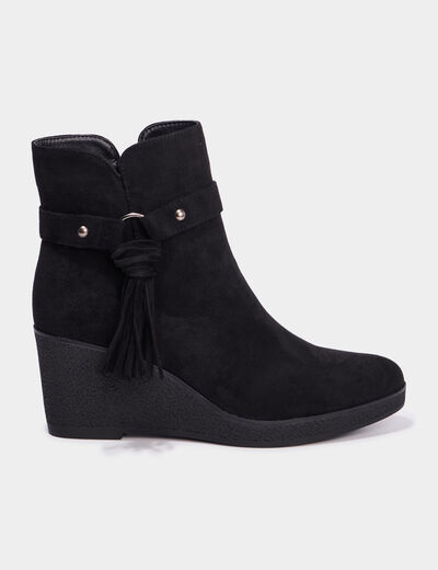 Boots compensées noir femme