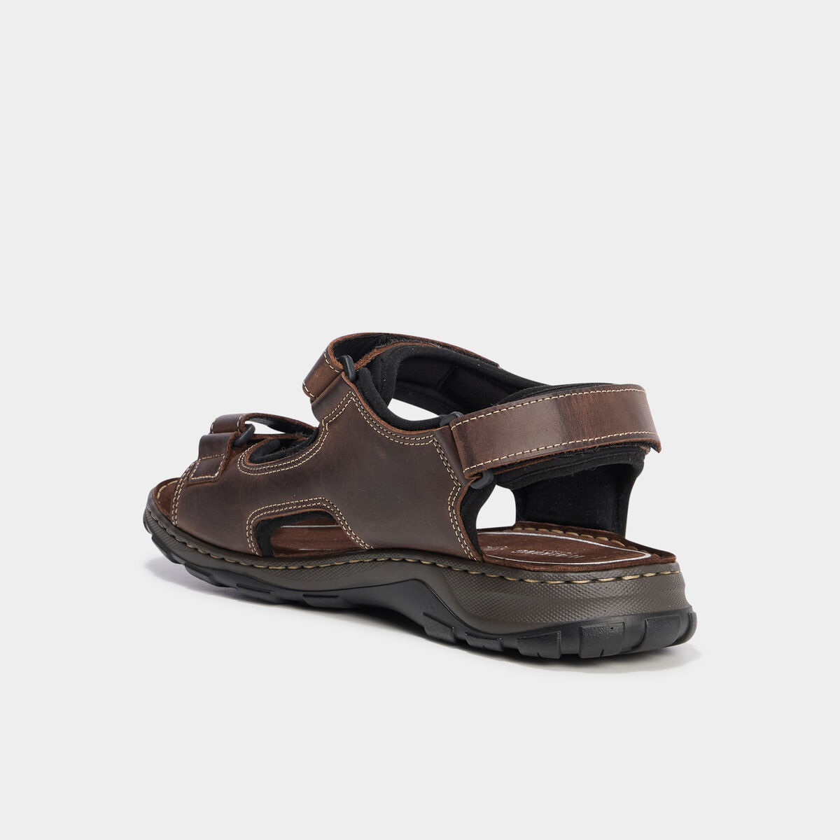 Sandales avec scratchs marron homme