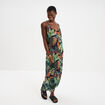 Robe longue bretelles croisées dos noir femme