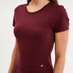 T-shirt de sport court ajust&eacute; violet fonc&eacute; femme