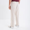 Pantalon chino mélange lin coton gris clair homme