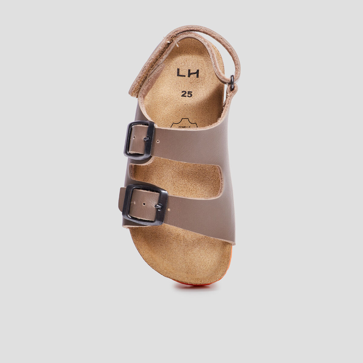Mules avec boucles Pery taupe garçon