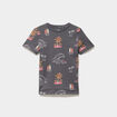 T-shirt manches courtes coton gris anthracite gar&ccedil;on