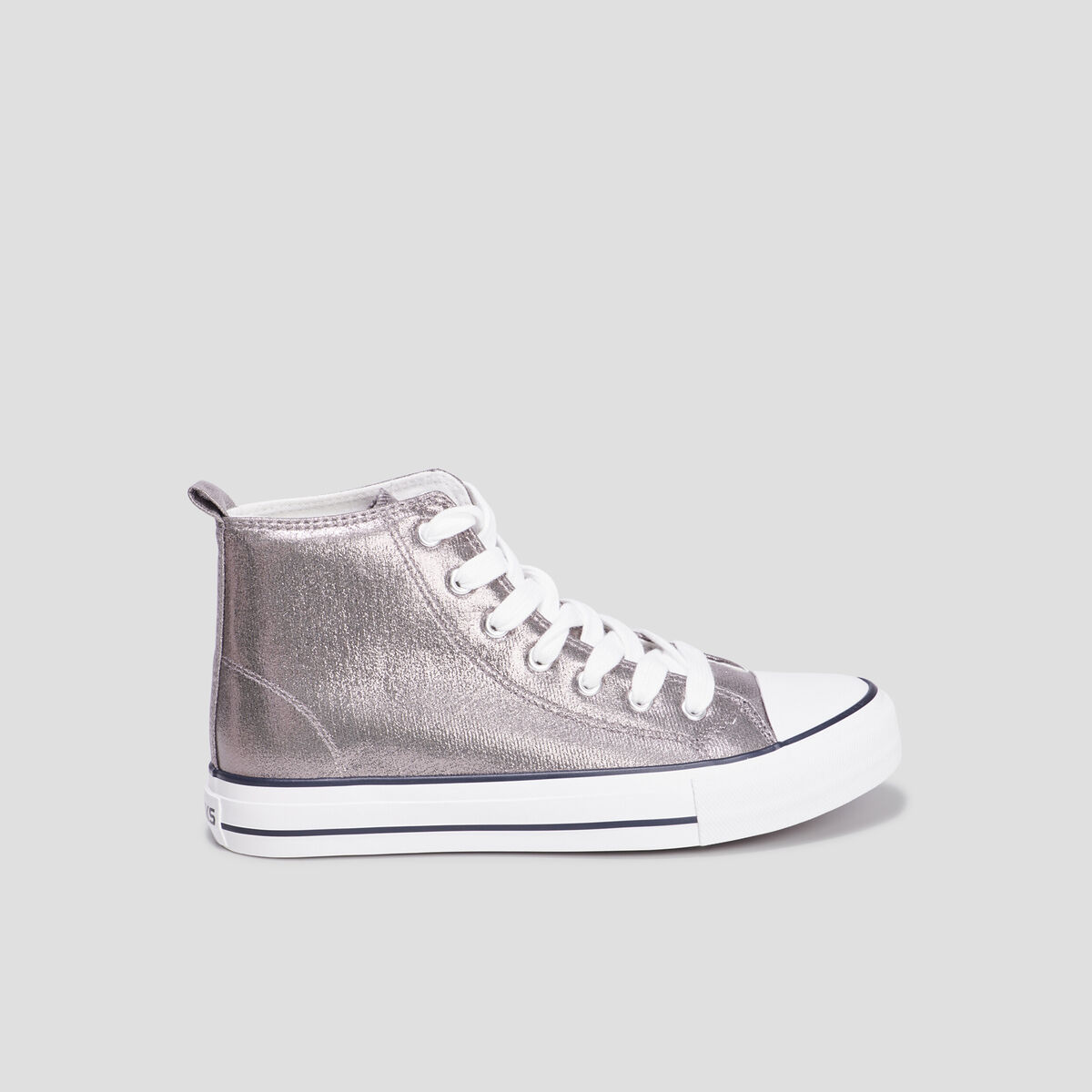 Tennis montantes &agrave; lacets Creeks gris argent femme