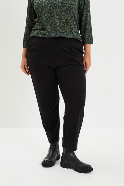 Pantalon slim taille &eacute;lastiqu&eacute;e noir femme grande taille