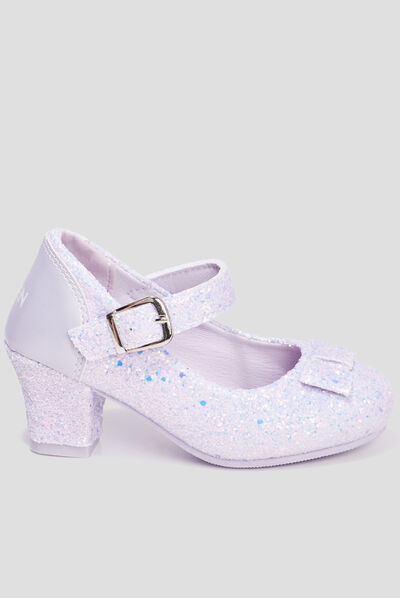 Babies pailletées à talons violet fille