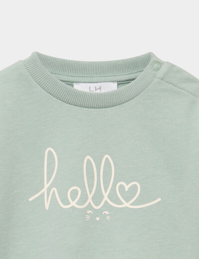 Ensemble sweat et legging ecru b&eacute;b&eacute; fille