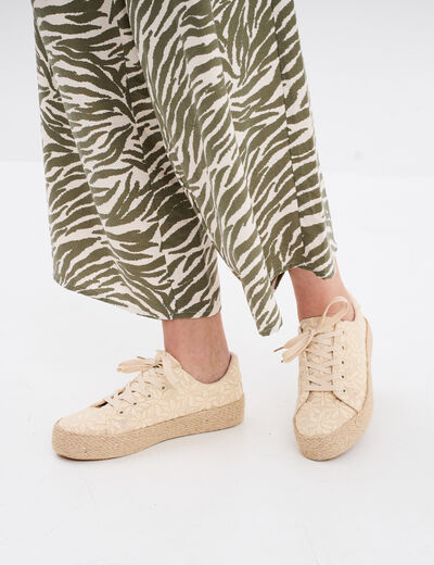 Tennis basses en toile sable femme