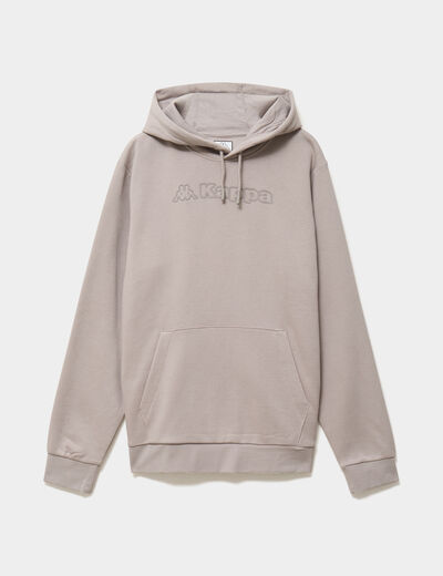 Sweat hoodie 1 poche Kappa gris clair homme