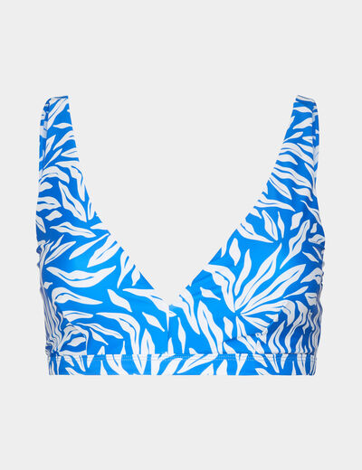 Haut de maillot de bain triangle bleu femme grande taille