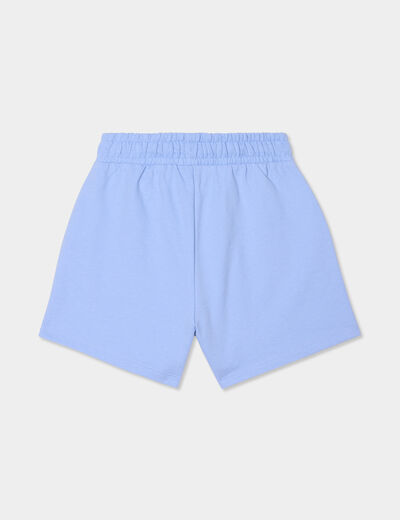 Short de jogging taille élastiquée bleu clair fille