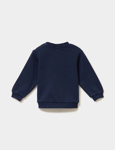 Lot 2 sweats manches longues bleu marine b&eacute;b&eacute; gar&ccedil;on