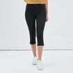 Pantacourt slim en jean push up denim noir femme