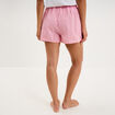 Short de pyjama taille &eacute;lastiqu&eacute;e coton blanc femme