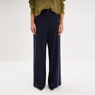 Pantalon large taille haute milano bleu marine femme