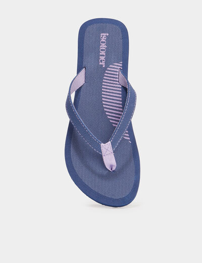 Tongs Isotoner bleu femme