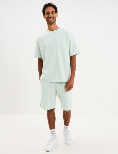 Short de jogging taille &eacute;lastiqu&eacute;e l&eacute;ger vert clair homme