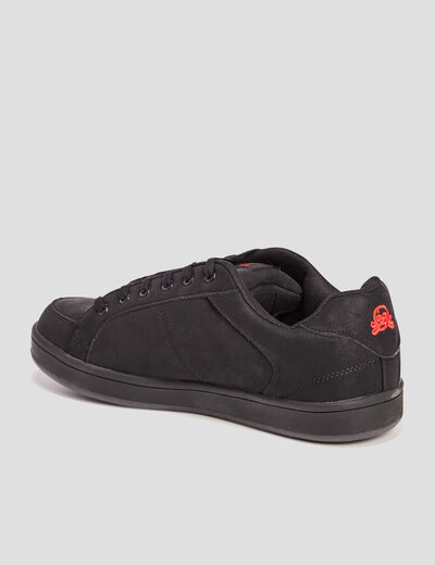 Tennis à lacets bout rond noir homme
