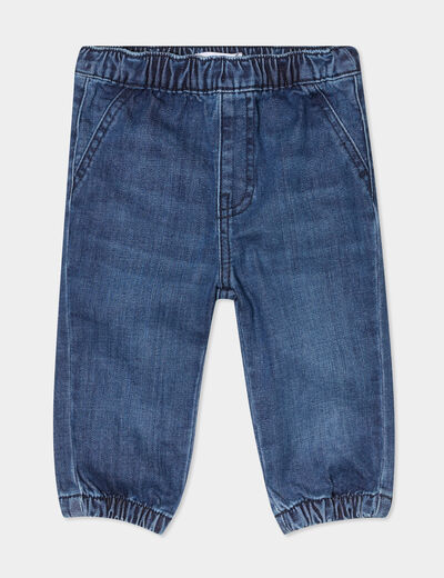 Jeans jogger bas élastiqué coton denim brut bébé garçon