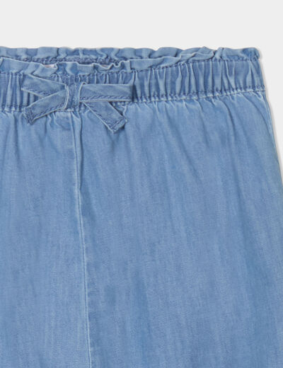 Pantalon en jean taille élastiquée coton denim double stone bébé fille