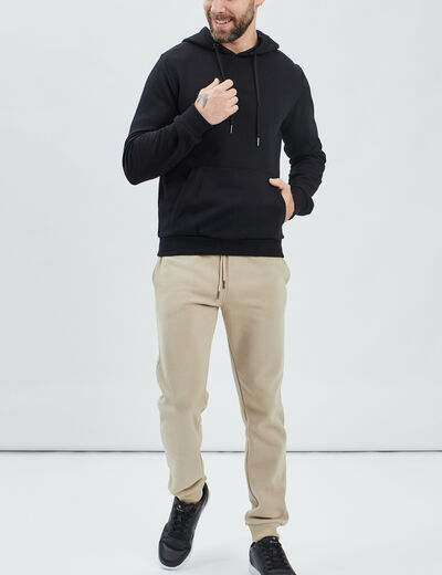 Sweat molleton à capuche hoodie noir homme
