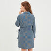 Robe col cache-coeur avec noeud bleu foncé femme