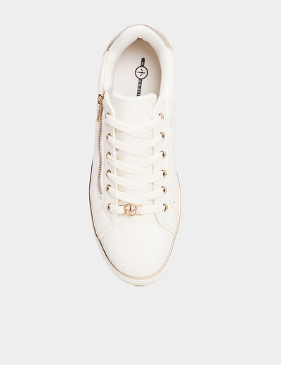 Tennis basses &agrave; lacets Mosquitos blanc femme