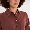 Chemise fluide manches longues oversize bordeaux femme