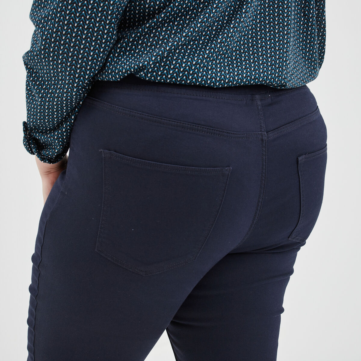 Jegging taille élastiquée grande taille bleu marine femme grande taille