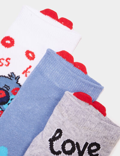 Lot 3 paires chaussettes Stitch gris femme