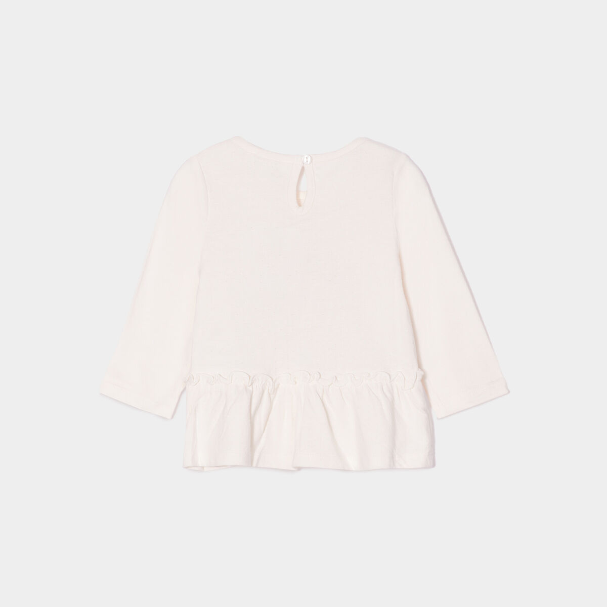 T-shirt à volants coton Creeks creme bébé fille