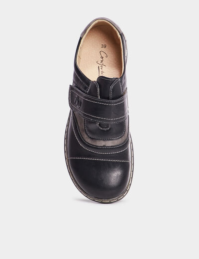 Loafers à scratchs Confortissimo noir femme