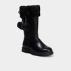 Bottes fourr&eacute;es &agrave; pompons noir fille