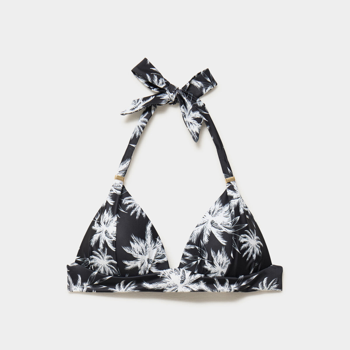 Haut de maillot de bain forme triangle ecru femme