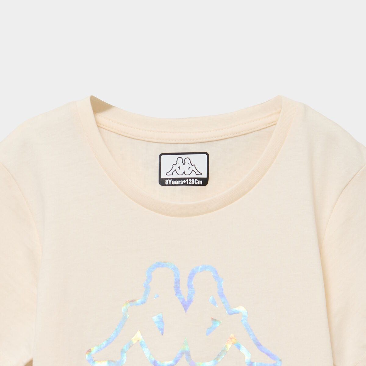 T-shirt manches courtes coton Kappa ivoire fille