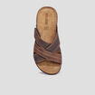 Mules bride à scratchs marron homme