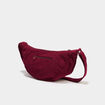 Sac banane effet velours c&ocirc;tel&eacute; bordeaux femme