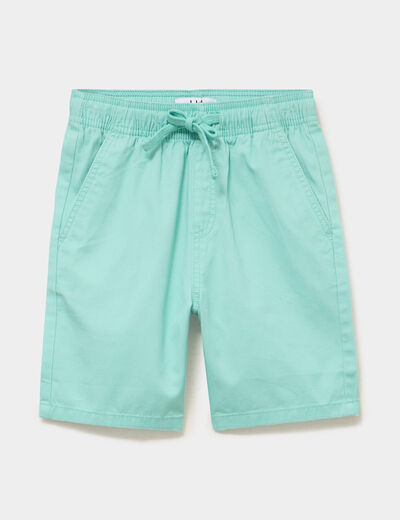 Bermuda short loose &eacute;lastiqu&eacute; coton vert clair gar&ccedil;on